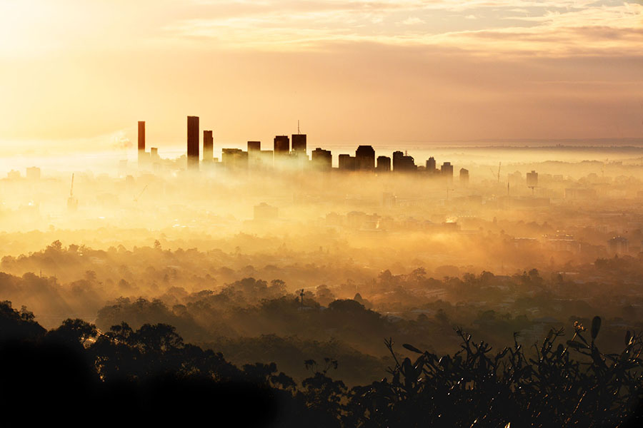 Clare Page photography - uplifting - iconic image of Brisbane at sunrise